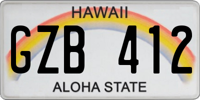 HI license plate GZB412