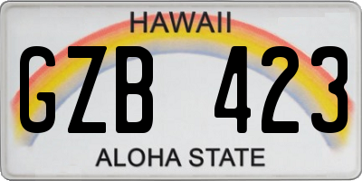 HI license plate GZB423