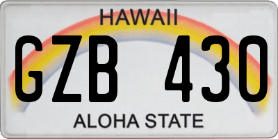 HI license plate GZB430