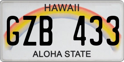 HI license plate GZB433