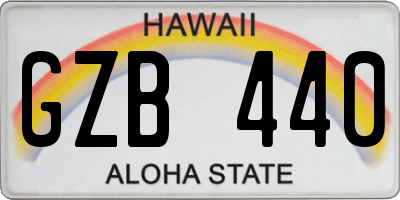 HI license plate GZB440