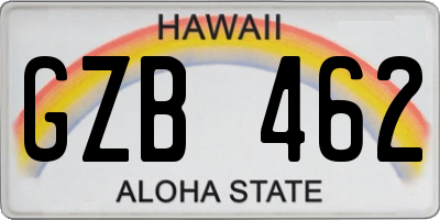 HI license plate GZB462