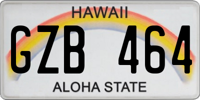 HI license plate GZB464