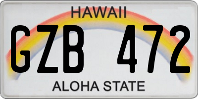 HI license plate GZB472