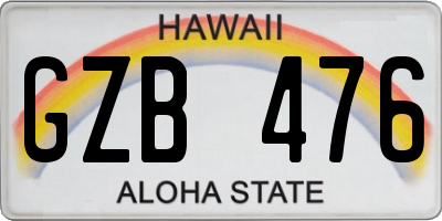 HI license plate GZB476