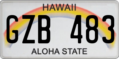 HI license plate GZB483