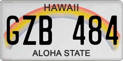 HI license plate GZB484