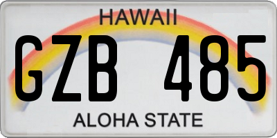 HI license plate GZB485