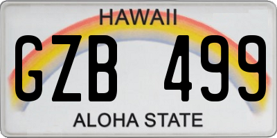 HI license plate GZB499