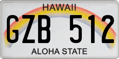 HI license plate GZB512