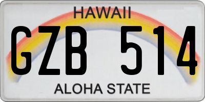 HI license plate GZB514