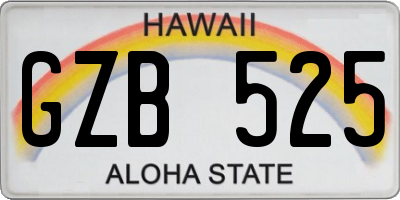 HI license plate GZB525