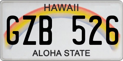 HI license plate GZB526