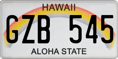 HI license plate GZB545