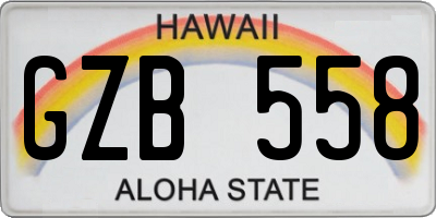 HI license plate GZB558