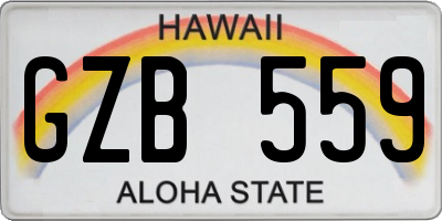 HI license plate GZB559
