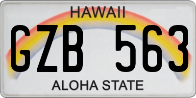 HI license plate GZB563