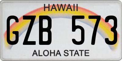 HI license plate GZB573
