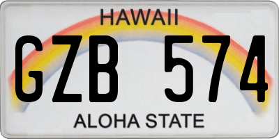 HI license plate GZB574