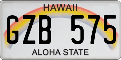 HI license plate GZB575