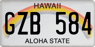 HI license plate GZB584