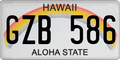 HI license plate GZB586