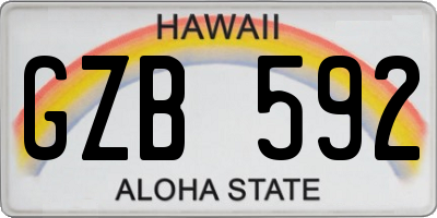 HI license plate GZB592