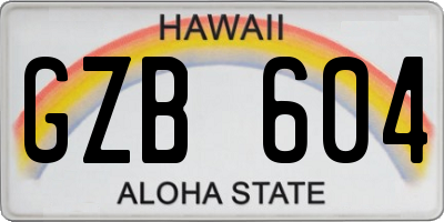 HI license plate GZB604