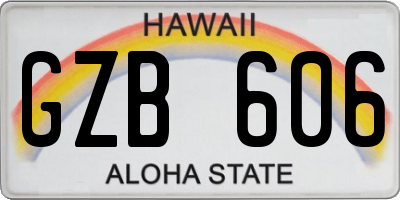 HI license plate GZB606
