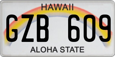 HI license plate GZB609