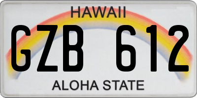 HI license plate GZB612