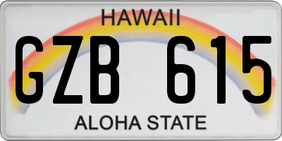 HI license plate GZB615