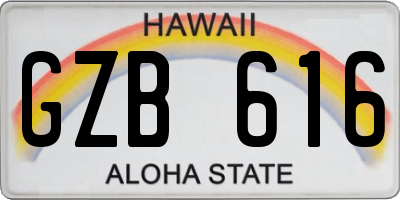 HI license plate GZB616