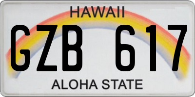 HI license plate GZB617
