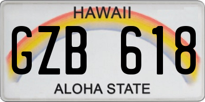 HI license plate GZB618