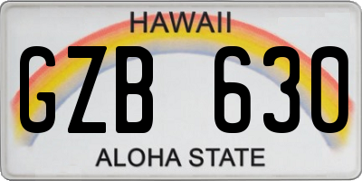 HI license plate GZB630
