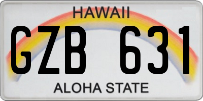 HI license plate GZB631