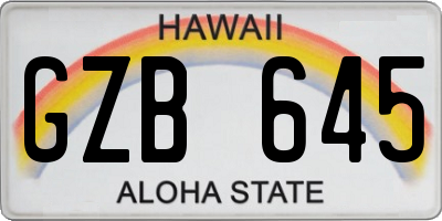 HI license plate GZB645