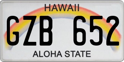 HI license plate GZB652