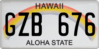 HI license plate GZB676