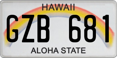 HI license plate GZB681