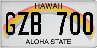 HI license plate GZB700