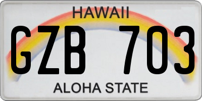 HI license plate GZB703