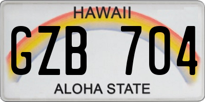HI license plate GZB704