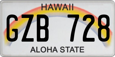 HI license plate GZB728