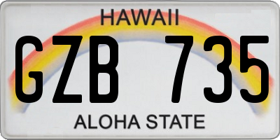 HI license plate GZB735