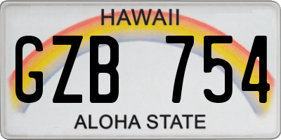 HI license plate GZB754