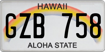 HI license plate GZB758