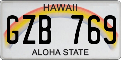 HI license plate GZB769