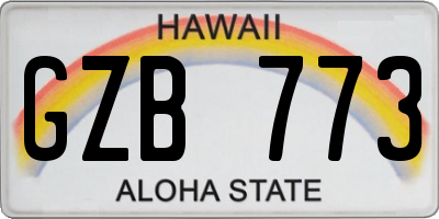 HI license plate GZB773